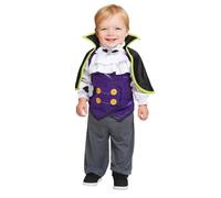 amscan- Tiny Dracula Costume 1 Pc Vampiro età Mesi-1 Pz, Multicolore, Infant (Age 6-12 Months), PDBV06
