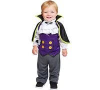 amscan- Tiny Dracula Costume 1 Pc Vampiro età Mesi-1 Pz, Multicolore, Infant (Age 6-12 Months), PDBV06