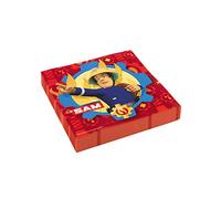 Amscan Tovaglioli da festa Sam il pompiere 9902177, confezione da 20, rosso