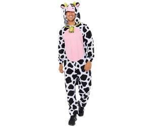 amscan Tutina da mucca in pile, unisex, per adulti, taglia M, 9919016