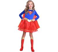amscan Warner Bros. DC Comics 9906075 - Costume classico da Supergirl per bambini, età: 6-8 anni