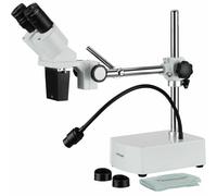 AmScope 10X Binocolo Stereo Microscopio Su Boom Braccio Stand + LED Cigno Luce
