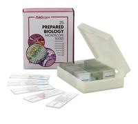 AmScope 25 Vetrini Preparati Zoologici E Botanici Con Scatola Di Plastica