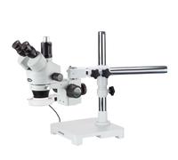 AmScope 3.5X-180X Boom Stand Trinoculare Zoom Stereo Microscopio + LED Ring Luce