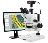 AmScope 3.5X-180X Ispezione Trinoculare Zoom Stereo LED Microscopio 10MP Camera