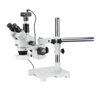 AmScope 3.5X-180X LED Boom Stereo Zoom Microscopio + 5MP USB Fotocamera + Luce