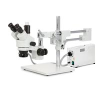 AmScope 3.5X-180X Trinoculare Stereo Boom Microscopio + Fibra Luce Su Boom Stand