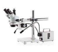 AmScope 3.5X-180X Trinoculare Stereo Zoom Microscopio + Boom Base+ Fibra Luce