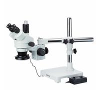 AmScope 3.5X-180X Trinoculare Stereo Zoom Microscopio Su Boom Base + 144-LED
