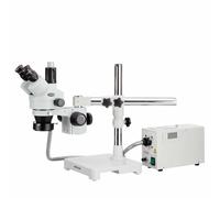 AmScope 3.5X-45X Boom Stand Trinoculare Zoom Stereo Microscopio + Fibra Ottica