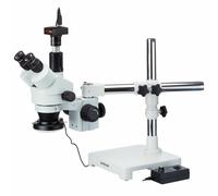 AmScope 3.5X-45X Boom Trinoculare Zoom Stereo Microscopio+1.3MP Fotocamera+ LED