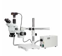 AmScope 3.5X-45X Boom Trinoculare Zoom Stereo Microscopio + 3MP Camera+Ring Luci