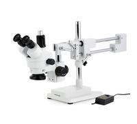 AmScope 3.5X-45X Trinoculare Stereo Boom Microscopio 4-Zone 144-LED Anello Luce