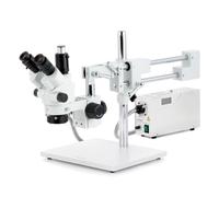 AmScope 3.5X-90X Simul-Focal Boom Stereo Zoom Microscopio + Fibre Ottiche Anello
