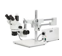 AmScope 3.5X-90X Simul-Focal Zoom Stereo Boom Microscopio + Fibre Ottiche Anello