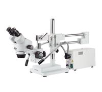 AmScope 3.5X-90X Stereo Boom Industriale Microscopio Con Fibre Ottiche Dual Luci