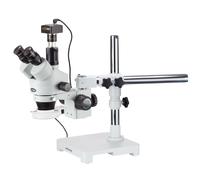 AmScope 3.5X-90X Trinoculare Boom Stand Stereo Microscopio+5MP Camera+ Luce LED