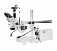 AmScope 3.5X-90X Trinoculare Stereo Boom Microscopio + 1.3 USB Camera + Fibra