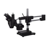 AmScope 3.5X-90X Trinoculare Stereo Zoom Microscopio Dual-Arm Boom Stand IN Nero