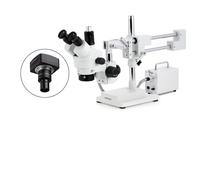 AmScope 3.5X-90X Zoom Stereo Trinoculare Microscopio+5MP Camera+ LED Fibra Luce