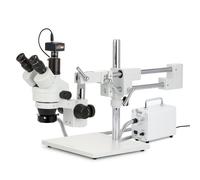 AmScope 3.5X-90X Zoom Stereo Trinoculare Microscopio + LED Fibra Luce + 1.3MP