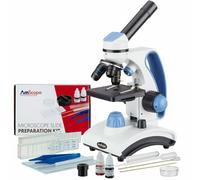 AmScope 40X-1000X Studenti LED Metallo Telaio Microscopio + Slide Preparation