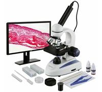 AmScope 40X-1000X Studenti Metallo Telaio Lab Microscopio Con USB Digital Camera