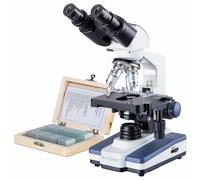AmScope 40X-2000X Binocolo LED Composto Microscopio Siedentopf Testa + 25 Slides