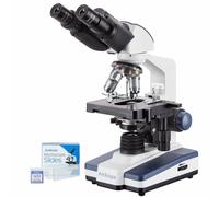AmScope 40X-2000X Binocolo LED Composto Microscopio Siedentopf Testa + 50 Slides