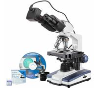 AmScope 40X-2500X LED Binocolo Composto Microscopio 3MP Camera + 50 Vuoto Slides