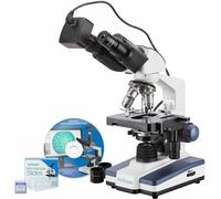 AmScope 40X-2500X LED Binocolo Composto Microscopio + 50 Scorrevoli 100 Vetrini