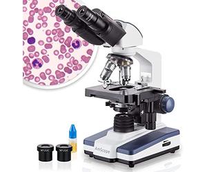 AmScope - 40X-2500X LED Composto Microscopio Binoculare da Laboratorio, Palco Meccanico - B120C