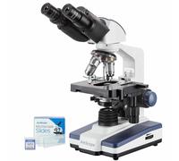AmScope 40X-2500X LED Laboratorio Binocolo Composto Microscopio Con 50pc Vergini