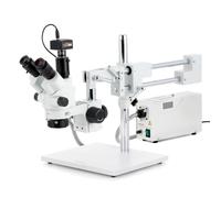 AmScope 7-45X Simul-Focal Boom Stereo Zoom Microscopio + 5M Camera + Fibra
