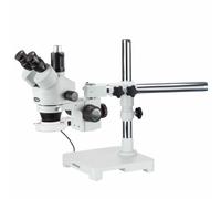 AmScope 7X-45X Boom Stand Trinoculare Zoom Stereo Microscopio + 54 LED Ring Luce