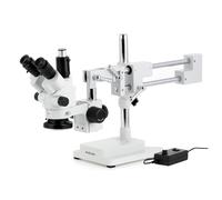 AmScope 7X-45X Simul-Focal Stereo Zoom Microscopio Doppio Arm Boom + 144-LED