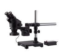 AmScope 7X-45X Stereo Zoom Microscopio W 80 LED Light-Single Arm Boom Stand Nero
