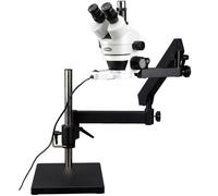 AmScope 7X-45X Trinoculare Zoom Microscopio Su Articolate Arm + Fluorescente