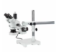 AmScope 7X-45X Trinoculare Zoom Stereo Boom Base Microscopio + 80-LED Anello