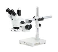 AmScope 7X-45X Trinoculare Zoom Stereo Boom Stand Microscopio + 144 LED Ring
