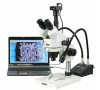 AmScope 7X-45X Zoom Stereo Microscopio + 1.3MP USB Fotocamera + Due Cigno Luce