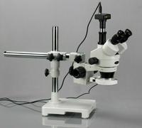 AmScope 7X-90X Trinoculare Boom Stereo Zoom Microscopio + 10MP USB Camera + Luce