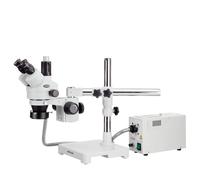 AmScope 7X-90X Trinoculare Stereo Zoom Microscopio Con Fibre Ottiche Anello Luce