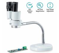 AmScope 8x Binocolo Stereo Ispezione Microscopio Su Girevole Cigno Braccio