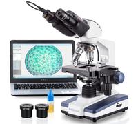 AmScope B120C-E3 - Microscopio digitale a LED 40X-2500X con palco 3D + fotocamera USB da 3 MP
