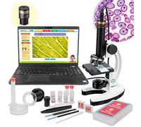 AmScope M40-K-MDM35 IQCREW di 120X 1200X Kids 85+ kit di microscopio Premium con fotocamera a colori, software interattivo adatto ai bambini, diapositive preparate e vuote e molto altro ancora