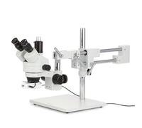 AmScope, microscopio stereo a zoom trinoculare per l'ispezione dei circuiti, potere d'ingrandimento 3.5x-90x, con 56 luci LED