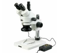 AmScope Microscopio Stereo Trinoculare Zoom 7X-45X Con Luce A 144 LED A 4 Zone