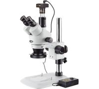 AmScope - Microscopio stereo zoom 3.5X-90X con fotocamera 10MP + luce 4 zone 144 LED