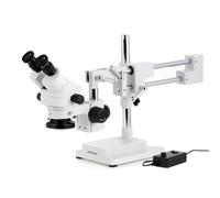Amscope Microscopio Stereo Zoom Binoculare 7X-45X 144 LED Luce + Braccio Doppio